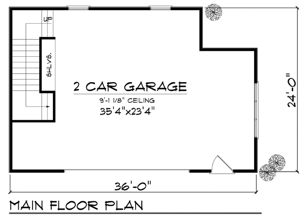 2 Car Garage Plan 72929 Level One