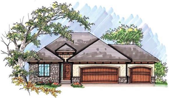 Mediterranean, One-Story, Ranch House Plan 72944 with 2 Beds, 2 Baths, 3 Car Garage Elevation