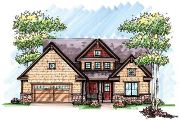 Country, Craftsman, Farmhouse House Plan 72952 with 4 Beds, 4 Baths, 2 Car Garage Elevation