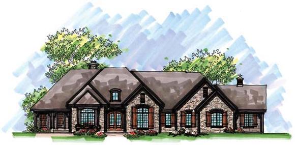 European, One-Story, Ranch House Plan 72958 with 3 Beds, 3 Baths, 3 Car Garage Elevation