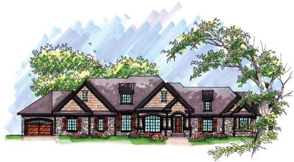 Country, Craftsman, European, One-Story, Ranch House Plan 72967 with 2 Beds, 3 Baths, 4 Car Garage Elevation