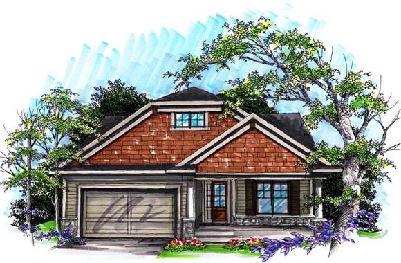 Ranch House Plan 72983 with 2 Beds, 2 Baths, 2 Car Garage Elevation