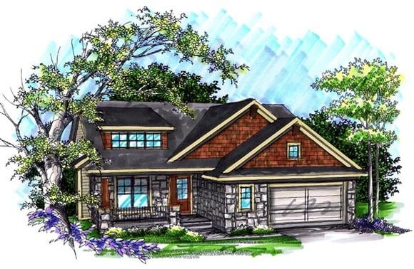 Craftsman House Plan 72991 with 2 Beds, 2 Baths, 2 Car Garage Elevation