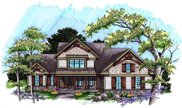 Traditional House Plan 72994 with 3 Beds, 4 Baths, 3 Car Garage Elevation