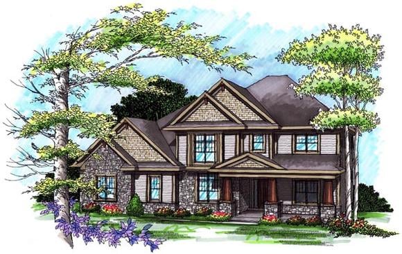 Traditional House Plan 72995 with 4 Beds, 4 Baths, 3 Car Garage Elevation