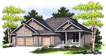 Bungalow House Plan 73005 with 3 Beds, 2 Baths, 3 Car Garage