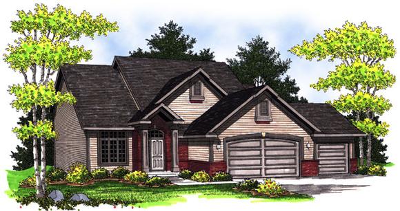 Traditional House Plan 73009 with 4 Beds, 4 Baths, 3 Car Garage Elevation