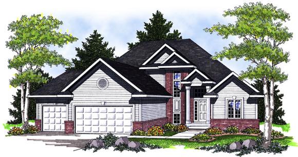Traditional House Plan 73013 with 3 Beds, 3 Baths, 3 Car Garage Elevation