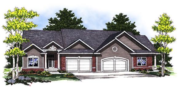 Traditional Multi-Family Plan 73033 with 4 Beds, 4 Baths, 4 Car Garage Elevation