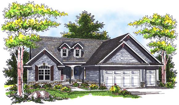 One-Story House Plan 73042 with 3 Beds, 3 Baths, 3 Car Garage Elevation