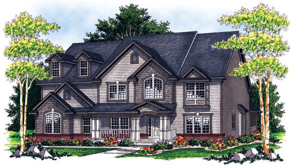 Traditional House Plan 73069 with 4 Beds, 4 Baths, 3 Car Garage Elevation