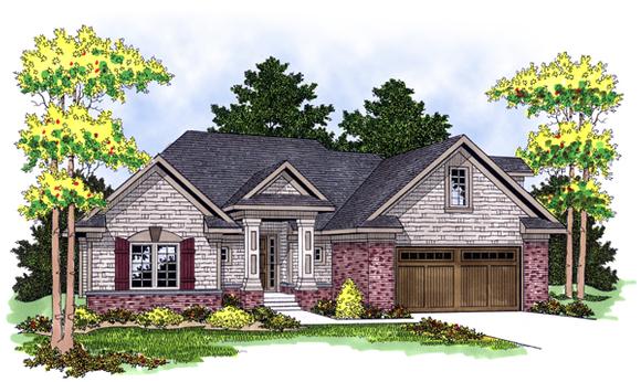 Traditional House Plan 73119 with 4 Beds, 3 Baths, 2 Car Garage Elevation