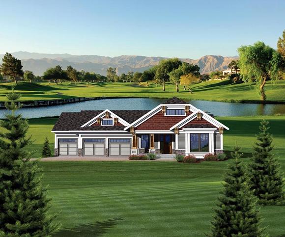 Craftsman, Ranch House Plan 73131 with 2 Beds, 2 Baths, 3 Car Garage Elevation