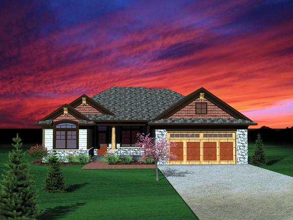 Ranch, Traditional House Plan 73136 with 2 Beds, 2 Baths, 2 Car Garage Elevation