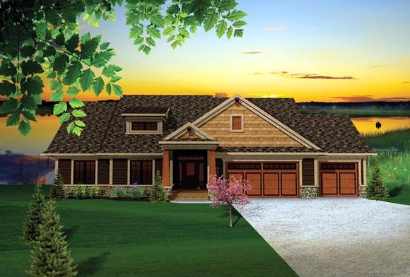 Craftsman, Traditional House Plan 73140 with 3 Beds, 2 Baths, 3 Car Garage Elevation