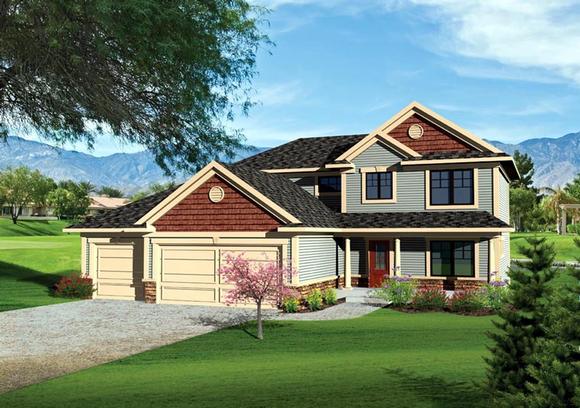 Traditional House Plan 73142 with 3 Beds, 3 Baths, 3 Car Garage Elevation