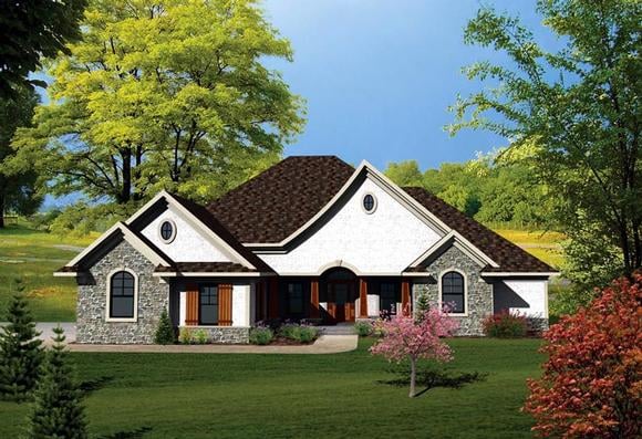 Country, Ranch House Plan 73145 with 3 Beds, 2 Baths, 3 Car Garage Elevation