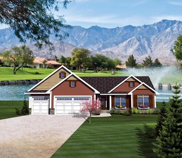 Ranch House Plan 73149 with 3 Beds, 2 Baths, 3 Car Garage Elevation