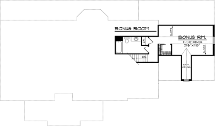 Ranch House Plan 73152 with 3 Beds, 2 Baths, 3 Car Garage Second Level Plan