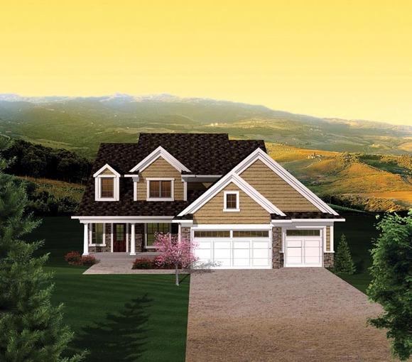 House Plan 73155 with 4 Beds, 3 Baths, 3 Car Garage Elevation