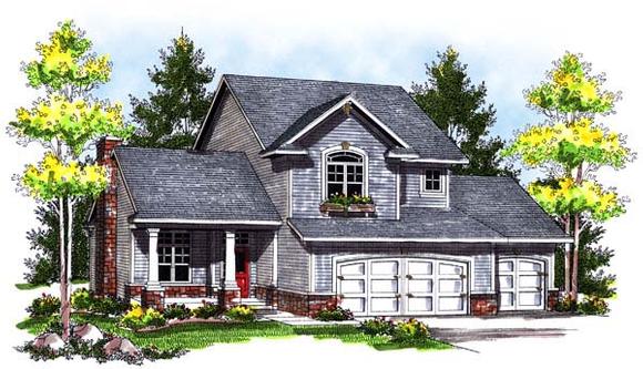Traditional House Plan 73180 with 3 Beds, 3 Baths, 3 Car Garage Elevation