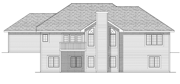 Traditional House Plan 73246 with 2 Beds, 2 Baths, 3 Car Garage Rear Elevation