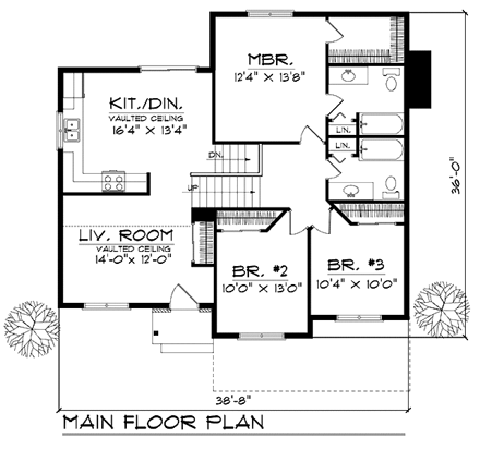 Country House Plan 73287 with 3 Beds, 2 Baths, 2 Car Garage Second Level Plan