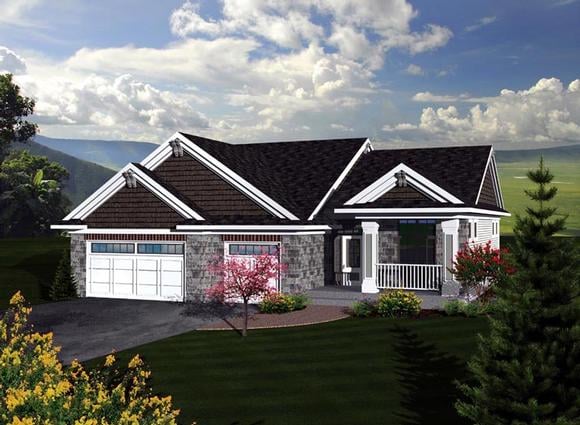 Craftsman, Traditional House Plan 73293 with 3 Beds, 2 Baths, 3 Car Garage Elevation