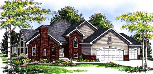 Craftsman, Traditional House Plan 73300 with 3 Beds, 3 Baths, 3 Car Garage Elevation