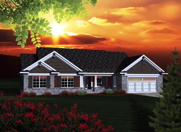 Ranch House Plan 73301 with 3 Beds, 3 Baths, 3 Car Garage Elevation