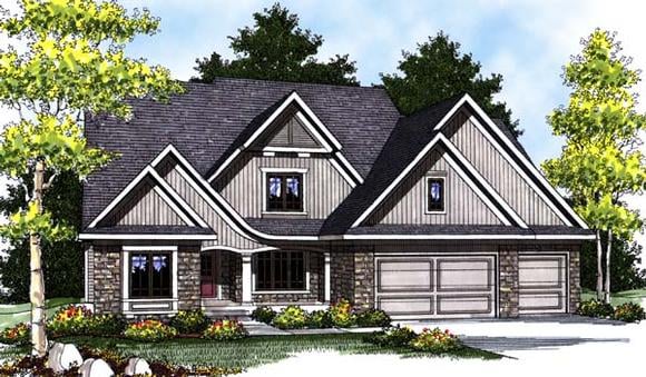 Country, Craftsman House Plan 73311 with 5 Beds, 3 Baths, 3 Car Garage Elevation