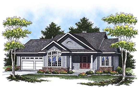 Colonial, Traditional House Plan 73326 with 4 Beds, 2 Baths, 2 Car Garage Elevation