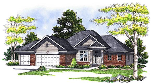 European, One-Story House Plan 73344 with 2 Beds, 2 Baths, 3 Car Garage Elevation