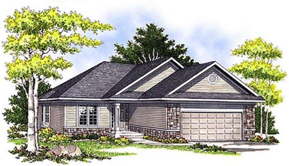 One-Story, Traditional House Plan 73348 with 2 Beds, 2 Baths Elevation