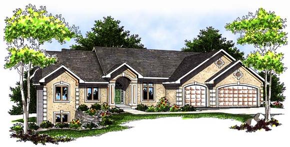 One-Story, Traditional House Plan 73368 with 2 Beds, 3 Baths, 3 Car Garage Elevation