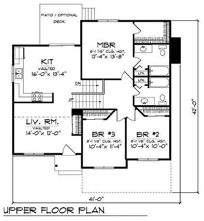 Traditional House Plan 73401 with 3 Beds, 3 Baths, 2 Car Garage First Level Plan
