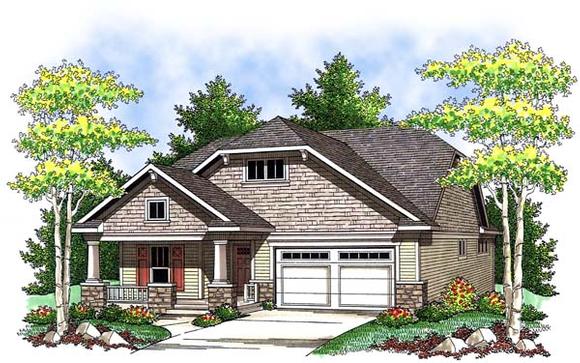 Craftsman, One-Story House Plan 73409 with 2 Beds, 2 Baths, 2 Car Garage Elevation
