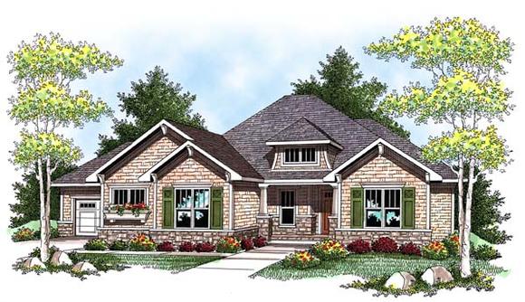 Craftsman, Traditional House Plan 73429 with 2 Beds, 3 Baths, 3 Car Garage Elevation