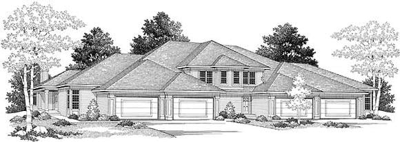 Traditional Multi-Family Plan 73467 with 10 Beds, 10 Baths, 8 Car Garage Elevation