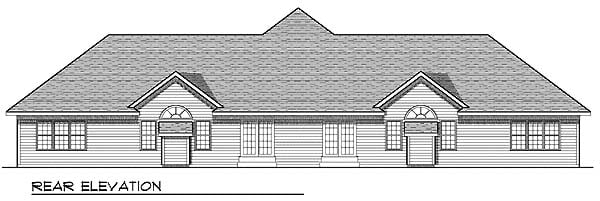 Traditional Multi-Family Plan 73480 with 6 Beds, 4 Baths, 4 Car Garage Rear Elevation
