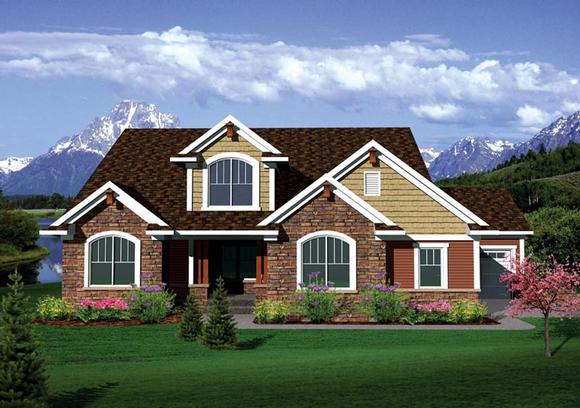 Traditional House Plan 73494 with 4 Beds, 2 Baths, 3 Car Garage Elevation