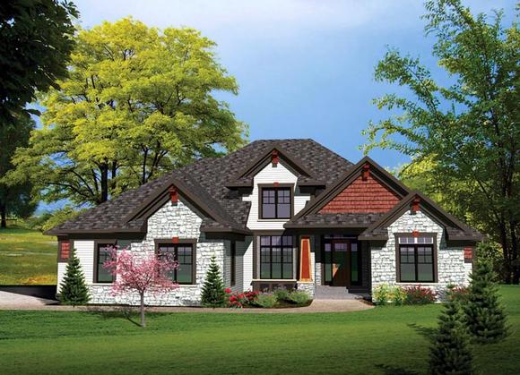 Traditional House Plan 73497 with 4 Beds, 4 Baths, 3 Car Garage Elevation