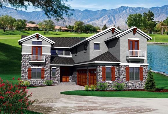 House Plan 73498 with 4 Beds, 4 Baths, 3 Car Garage Elevation