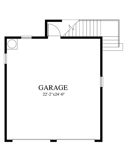 2 Car Garage Apartment Plan 73600 with 1 Beds, 1 Baths First Level Plan