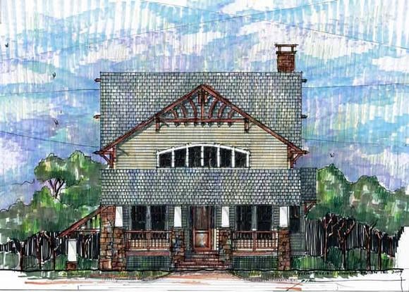 Craftsman, Traditional House Plan 73601 with 4 Beds, 4 Baths Elevation