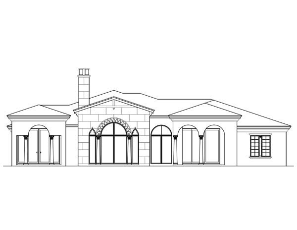 Florida, Mediterranean House Plan 73607 with 4 Beds, 6 Baths, 3 Car Garage Rear Elevation