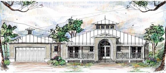 Florida, Ranch House Plan 73613 with 3 Beds, 4 Baths, 2 Car Garage Elevation