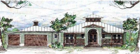 Florida, Ranch House Plan 73614 with 3 Beds, 4 Baths, 3 Car Garage Elevation