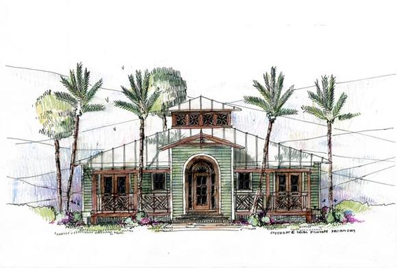 Florida, Southern House Plan 73618 with 3 Beds, 2 Baths Elevation