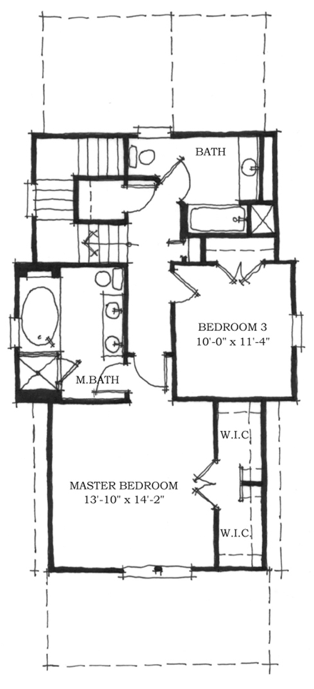 Historic, Southern House Plan 73707 with 3 Beds, 3 Baths Second Level Plan